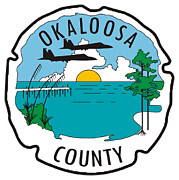 Okaloosa County Florida Seal Digital Art by Robert Banach