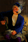 Old Greek Fisherman Painting by Joel Smith
