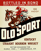 Old Sport Kentucky Straight Bourbon Whiskey Drawing by Vintage Drinks Posters