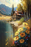 On The River's Edge Painting by Tina LeCour On The River's Edge Painting by Tina LeCour