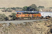 One-Hundred Truck Convoy -- BNSF Inter-Modal Train in The Tehachapi Mountains, California Photograph by Darin Volpe One-Hundred Truck Convoy -- BNSF Inter-Modal Train in The Tehachapi Mountains, California Photograph by Darin Volpe