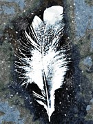 One White Feather Abstracted Watercolor Painting Mixed Media by Shelli Fitzpatrick One White Feather Abstracted Watercolor Painting Mixed Media by Shelli Fitzpatrick