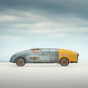 Open Wheel Land Speed Racer in Blue and Yellow Digital Art by Yo Pedro
