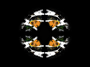 Orange Ice Sphere - White Edition Mixed Media by Bumsable