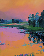 Orange Sun Painting by Anastasia Trusova Orange Sun Painting by Anastasia Trusova