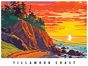 Orange Sunset in Tillamok Coast, Oregon Digital Art by Long Shot