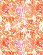Orange Tie Dye Flowers Mixed Media by Shari Warren Orange Tie Dye Flowers Mixed Media by Shari Warren