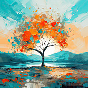 Orange Tree Art Painting by Lourry Legarde Orange Tree Art Painting by Lourry Legarde