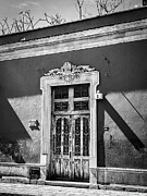 Ornate Door in Shadows - B/W Photograph by Leslie Brashear