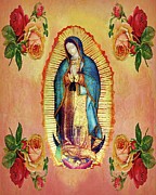 Our Lady of Guadalupe Virgin Mary rose corner Mixed Media by Mixed Media Art Our Lady of Guadalupe Virgin Mary rose corner Mixed Media by Mixed Media Art
