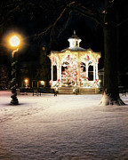 Our Town Medina Ohio Christmas Gazebo Digital Art by Robert Gardner