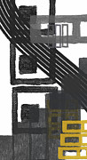 Overlook -Yellow And Gray Modern Abstract Art Painting by Lourry Legarde Overlook -Yellow And Gray Modern Abstract Art Painting by Lourry Legarde
