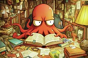 Overwhelmed Octopus Scholar Digital Art by Matthias Hauser Overwhelmed Octopus Scholar Digital Art by Matthias Hauser