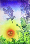 Owl at Sunset Painting by Jennifer Baird