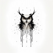 Owl Drip Art Painting by Lourry Legarde Owl Drip Art Painting by Lourry Legarde