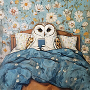 Owl Text You Painting by Tina LeCour Owl Text You Painting by Tina LeCour