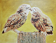 Owls Kissing Painting by Angela Brunson Owls Kissing Painting by Angela Brunson