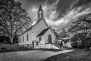 PA Chapel In The Fall BW Photograph by Susan Candelario PA Chapel In The Fall BW Photograph by Susan Candelario