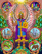 Pacha Kamaq -  The Angel of the Three Worlds Painting by Pablo Amaringo Inspired