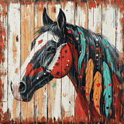 Painted Horse Painting by Tina LeCour Painted Horse Painting by Tina LeCour