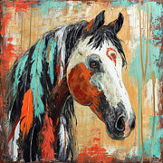 Painted Stallion Painting by Tina LeCour Painted Stallion Painting by Tina LeCour