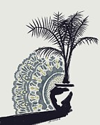Palm tree planter Digital Art by Earth and Sky Illustration and Design