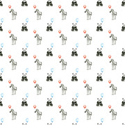 Panda Zebra Balloon Pattern Painting by Olga Shvartsur