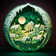 Papercut Winter Scene Mixed Media by Jay Schankman Papercut Winter Scene Mixed Media by Jay Schankman