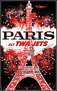 Paris France Vintage Retro Travel Red  Photograph by Carol Japp