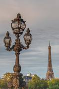 Parisian Lamp Post and the Eiffel Tower Photograph by Adrian Hendroff