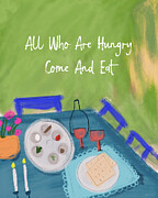 Passover Seder- Art by Linda Woods Mixed Media by Linda Woods