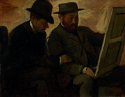 Paul Lafond and Alphonse Cherfils Examining a Painting, from 1873 Painting by Edgar Degas