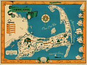 Paul Paige - A Map of Cape Cod - c1932 Digital Art by Vintage Map