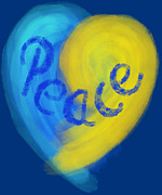 Peace for Ukraine Heart  Digital Art by Iris Richardson