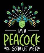 Peacock Flying Inspirational Nature Peacock Fan Positivity Digital Art by Toms Tee Store