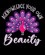 Peacock Inspirational Beauty Bird Owner Positivity Digital Art by Toms Tee Store