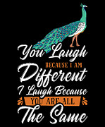 Peacock Positivity Different Inspirational Peacock Fan Digital Art by Toms Tee Store