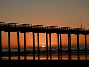 Peeking Pier Sunset - Horizontal Photograph by Beth Myer Photography