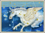 Pegasus Vintage Constellation and Celestial Map 1603 Drawing by Carol Japp