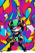 Peppy Pixelbot Mixed Media by JB Studio