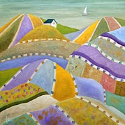 Periwinkle Hills Painting by Angeles M Pomata