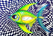Perplexed Contentment Fish Painting by J Vincent Scarpace