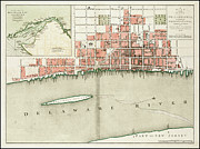 Philadelphia Pennsylvania Vintage City Map 1776 Drawing by Carol Japp