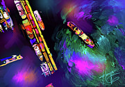 Pier 1am Painting by DC Langer Pier 1am Painting by DC Langer