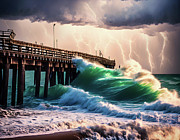 Pier Against the Storm Ai Art by AI Digital