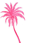 Painting of a Pink Coconut Palm Tree Painting by Jan Matson