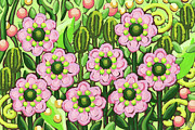 Pink Cotton Candy. Posy Picnic Painting Series Painting by Amy E Fraser