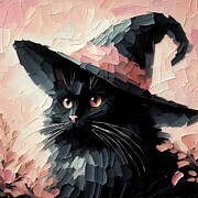Pink Nose Witches Cat Digital Art by Lucia Stewart