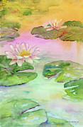 Pink Pond Painting by Amy Kirkpatrick