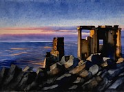 Pink Sunset, Enigmatic Ruins Digital Art by Eris And AI Pink Sunset, Enigmatic Ruins Digital Art by Eris And AI
